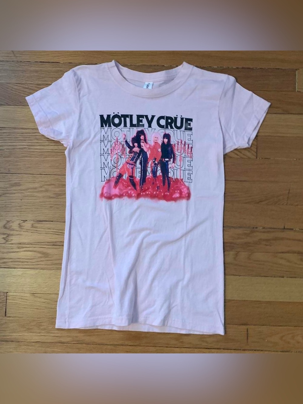 Motley Crue Glam Rock Pink Tee